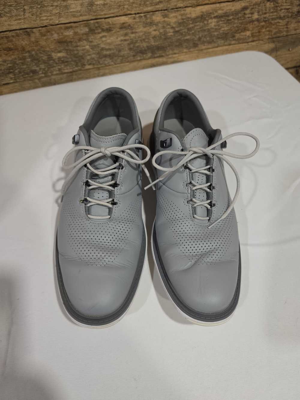 Nike Men's Gray Perforated Leather Oxfords